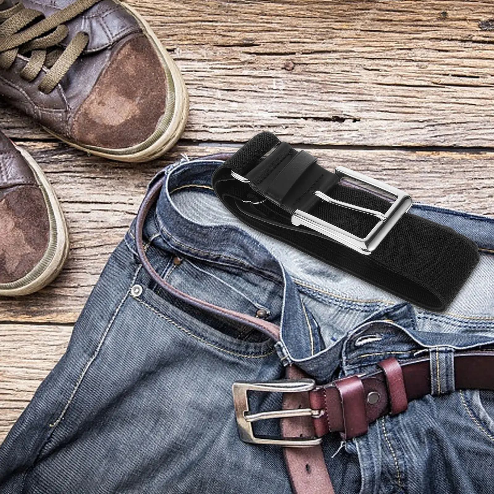 Elasticized Baseball Belt with Adjustable Holes, Sports Belt for Men and Women, for Baseball Pants, Open Activity, Football Band