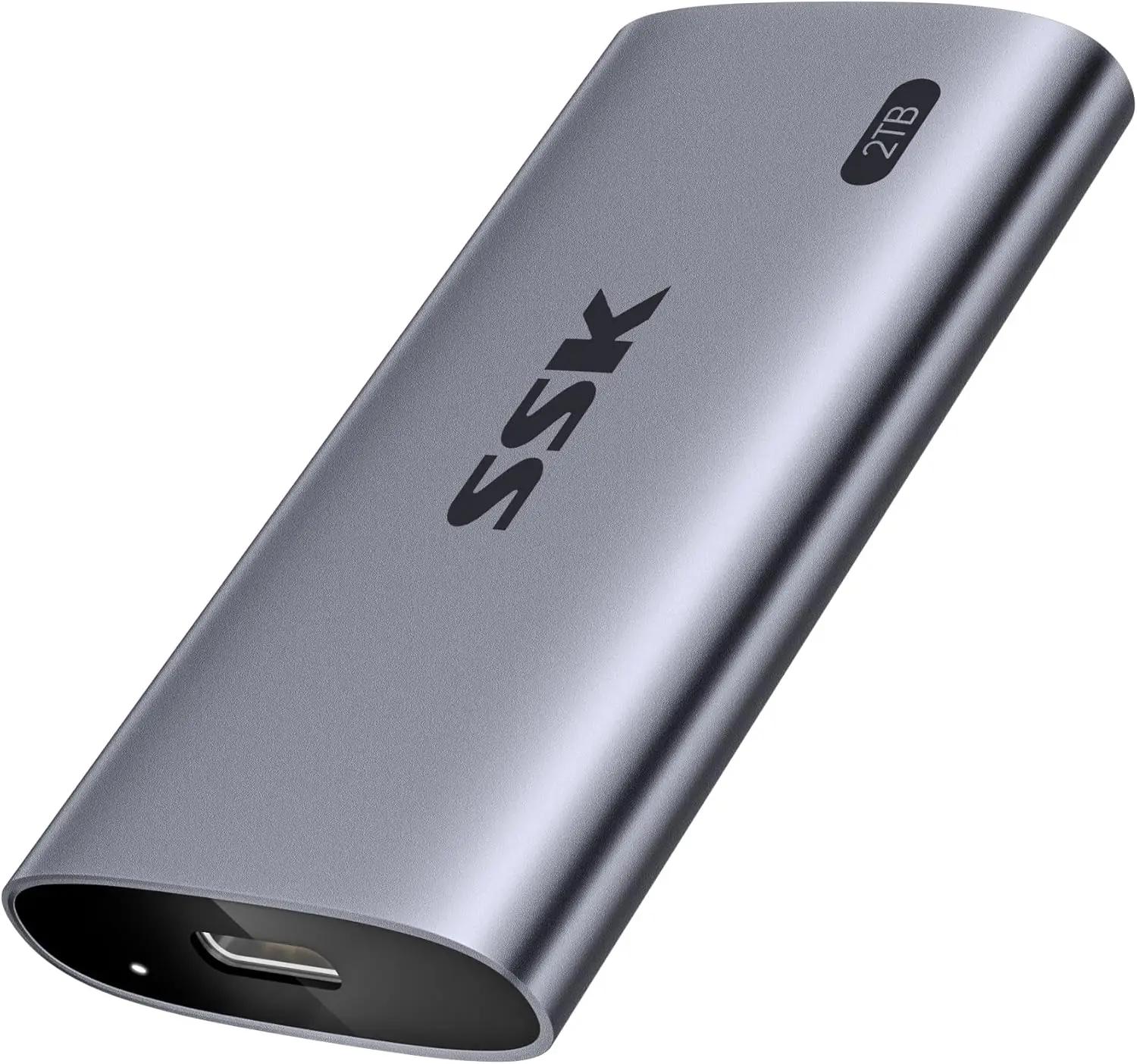 SSD Portatile da 2TB con Velocità di 2000MB/s, Unità Esterna USB 3.2 Gen2X2 NVMe per iPhone/MacBook/Laptop