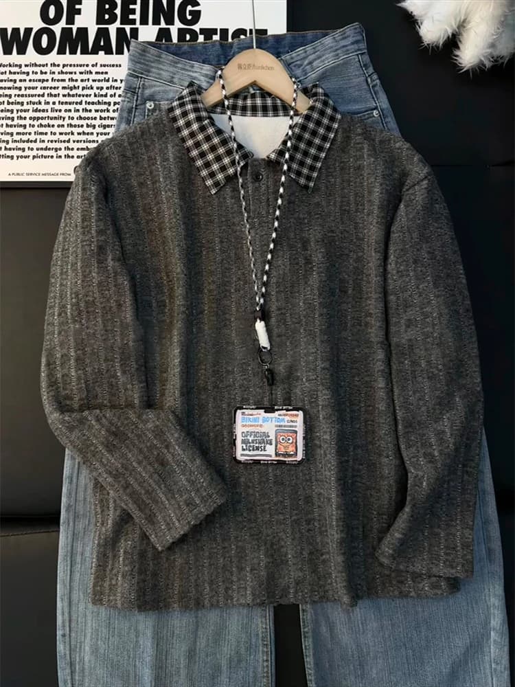 Felpa con cappuccio a righe patchwork stile americano da uomo, autunno inverno, manica lunga, foderata in pile, con colletto, maglia base per coppia