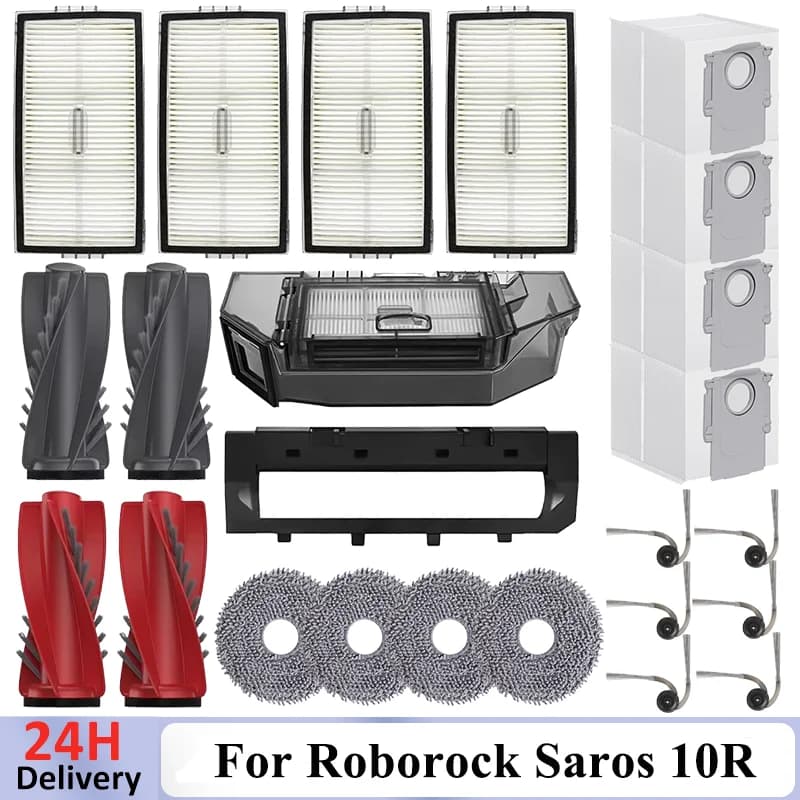 Accessori per Roborock Saros 10R/S9 MaxV Slim/G20S Ultra: Spazzola Principale, Spazzole Laterali, Panno, Filtro HEPA, Sacchetto Raccoglipolvere per Robot Aspirapolvere