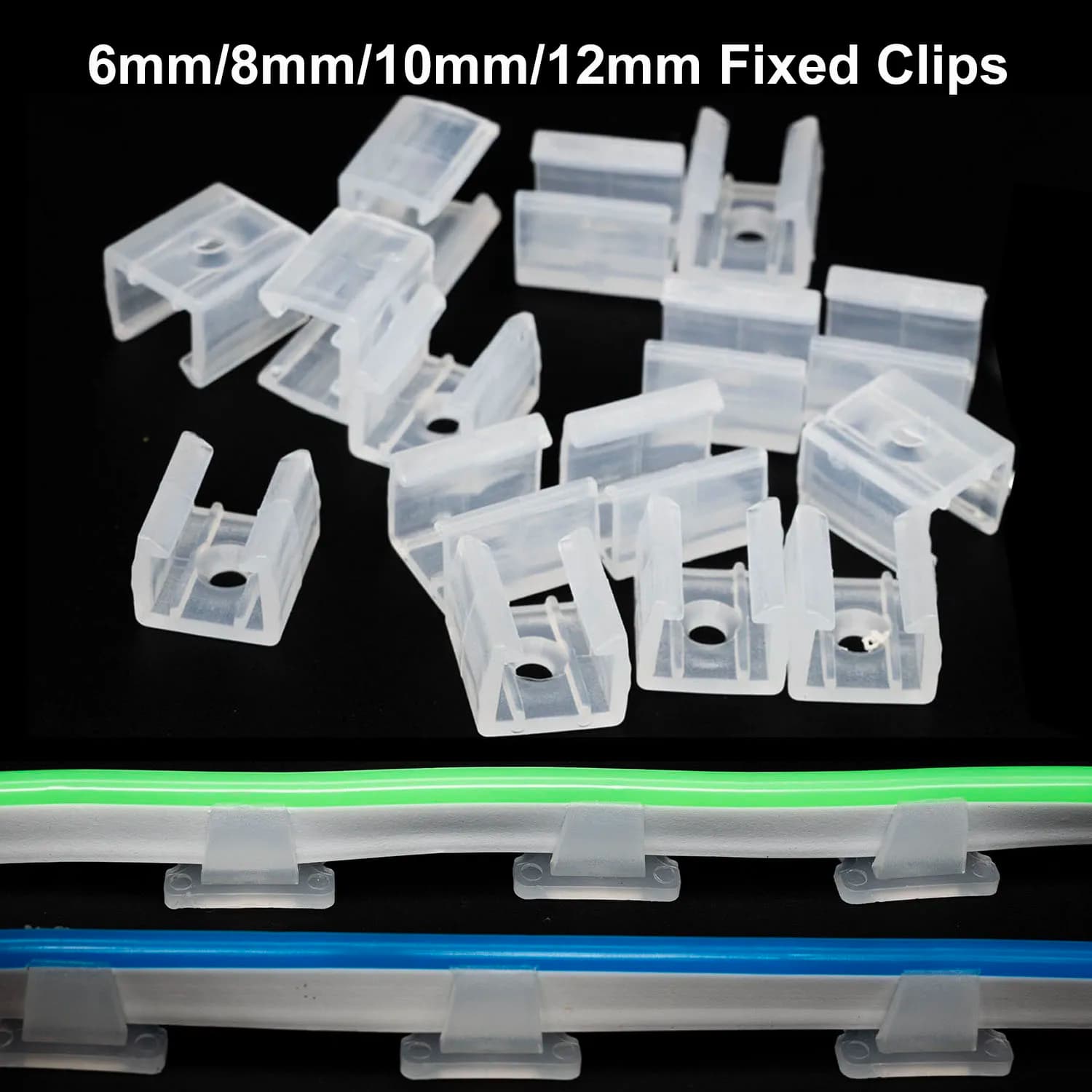 6mm 8mm 10mm 12mm Striscia LED Fix Clip Supporto Connettore Accessori Per Il Fissaggio 2835 Luce Al Neon 220V Flessibile COB fibbia in plastica