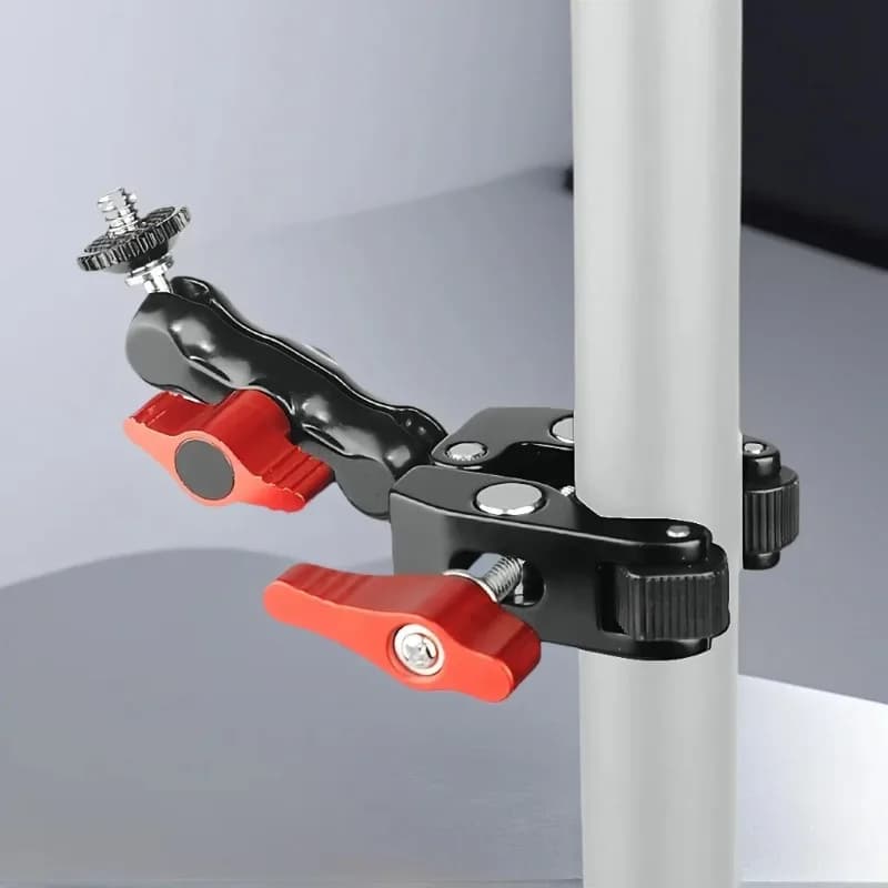Super Clamp Camera Clamp Mount Monitor 360° Ballhead Magic Arm Adapter with1/4"-3/8" for Canon Nikon DSLR Camera/Gopro/Lights