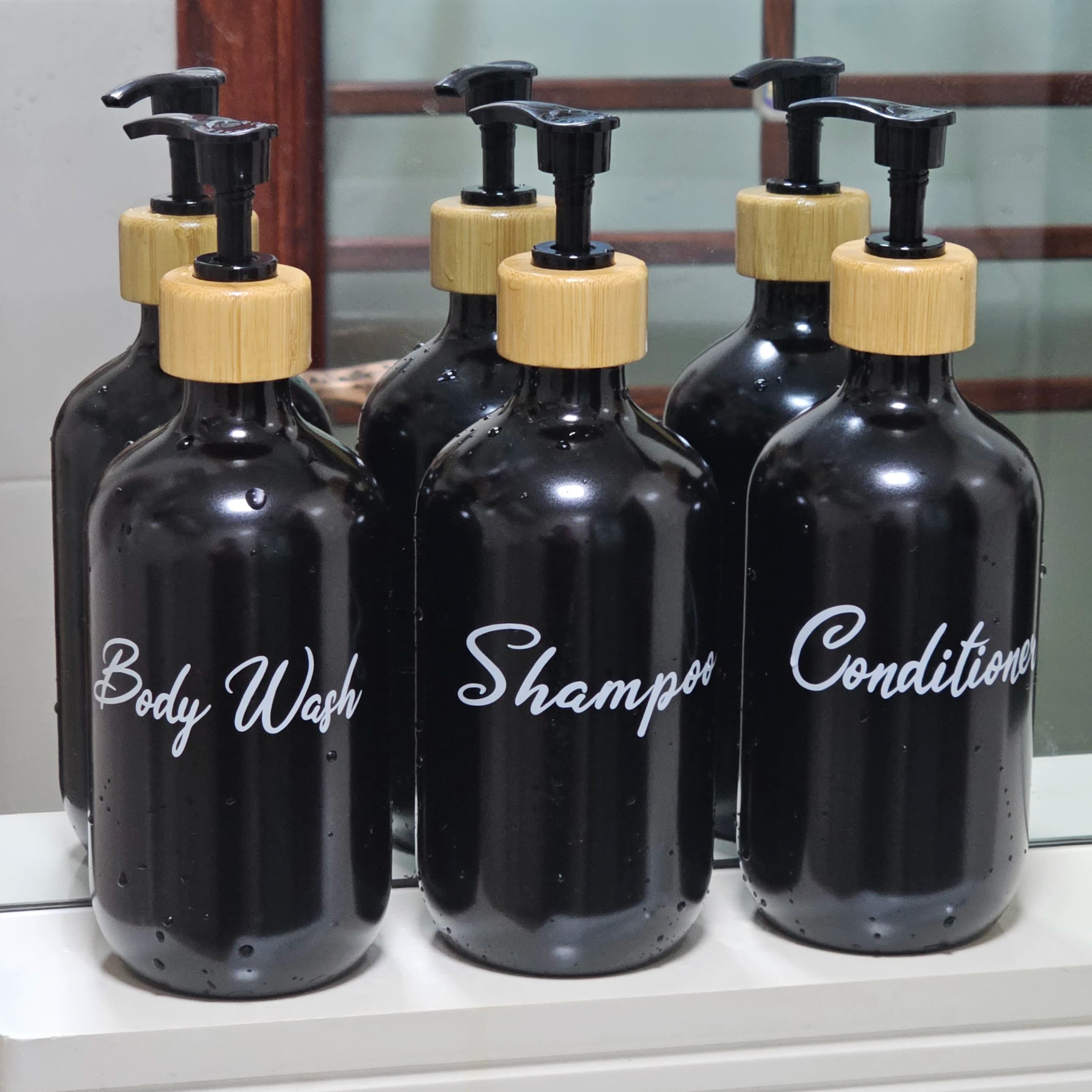 Flacone Dispenser di Shampoo prestampato bottiglia di sapone riutilizzabile vuota bagno doccia Shampoo balsamo bottiglia di lavaggio del corpo
