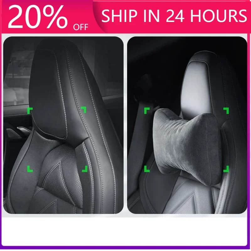 NEW For Zeekr 001 2024 2021 2022 2023 Car Styling Suede Seat Headrest Pillow Neck Protection Lumbar Backrest Auto Accessories