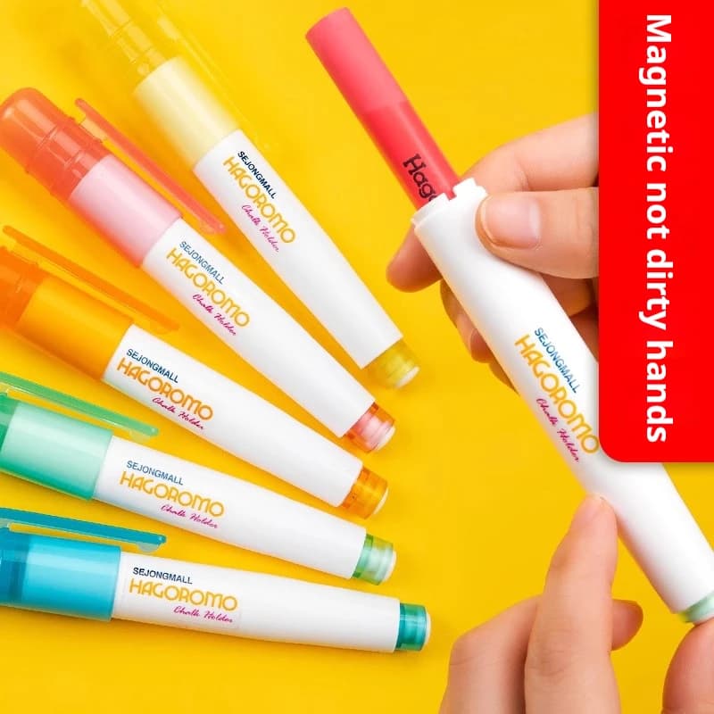 Clip Porta Gesso Colorato Magnetico Durevole, Porta Gesso Senza Sporcare le Mani per Insegnanti, Accessori per Lavagna per Bambini