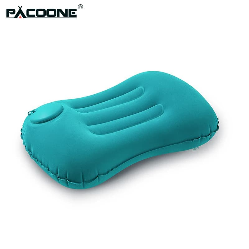 Cuscino da Campeggio Gonfiabile PACOONE Ultraleggero con Sistema di Gonfiaggio a Pressione per Escursionismo e Backpacking