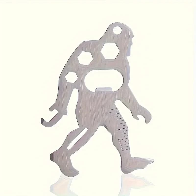 Set multiutensile 9 in 1, incluso una chiave a brugola, un apribottiglie, un apriscatole, un righello ad angolo retto, un cacciavite a testa piatta.