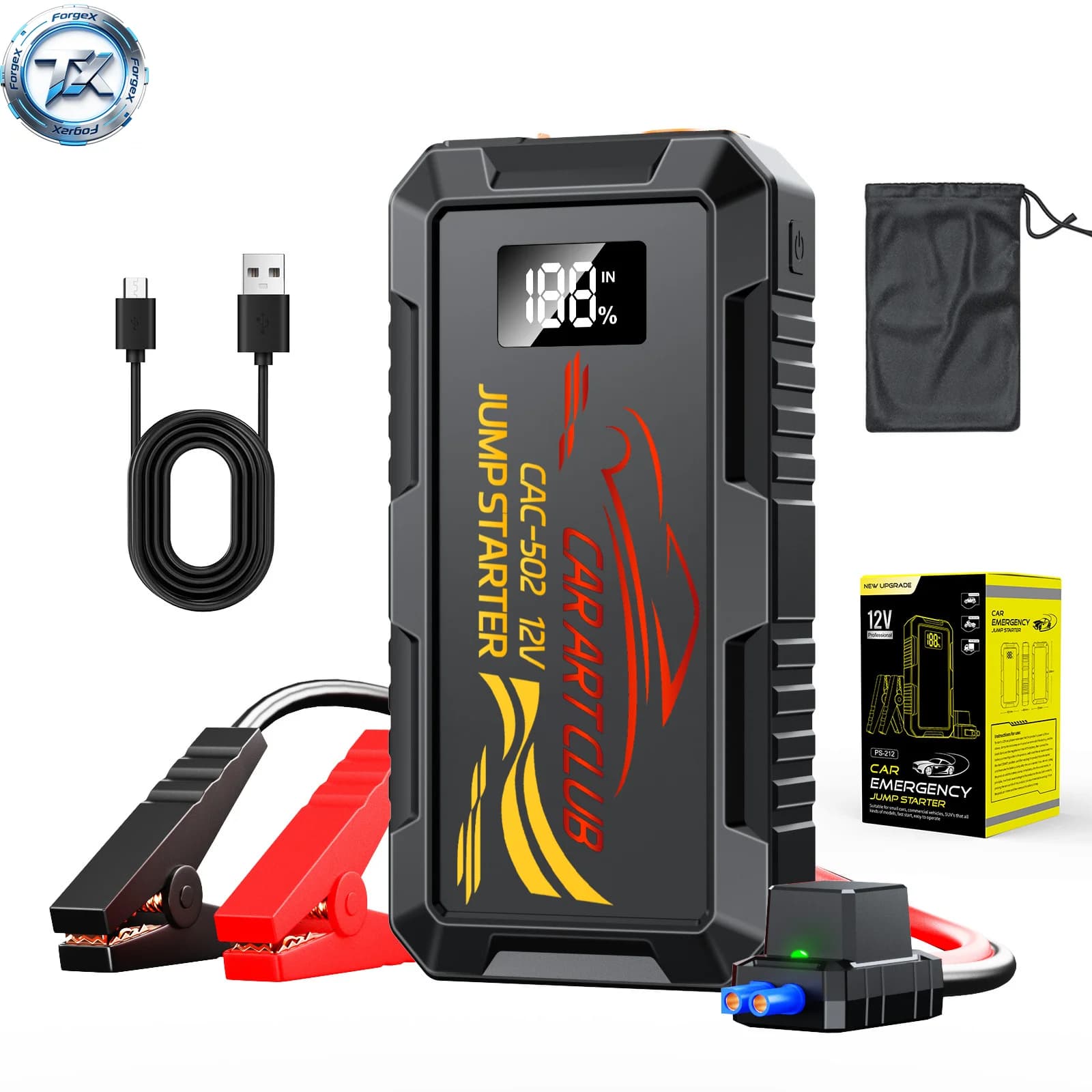 【Multi-functional】Car Jump Starter 3000A Car Booster Device Charger Battery less Portable Car Starting for Emergency Device
