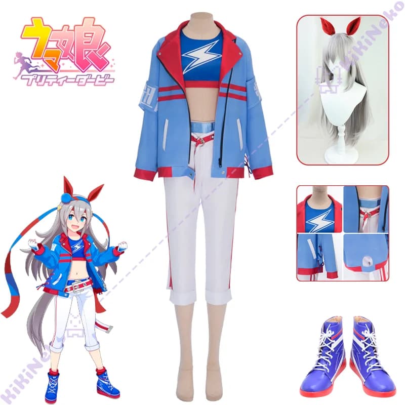 Costume Cosplay Pretty Derby Tamamo Cross - Race Umamusume Tamamo Kurosu White Lightning per Halloween Donna Adulta