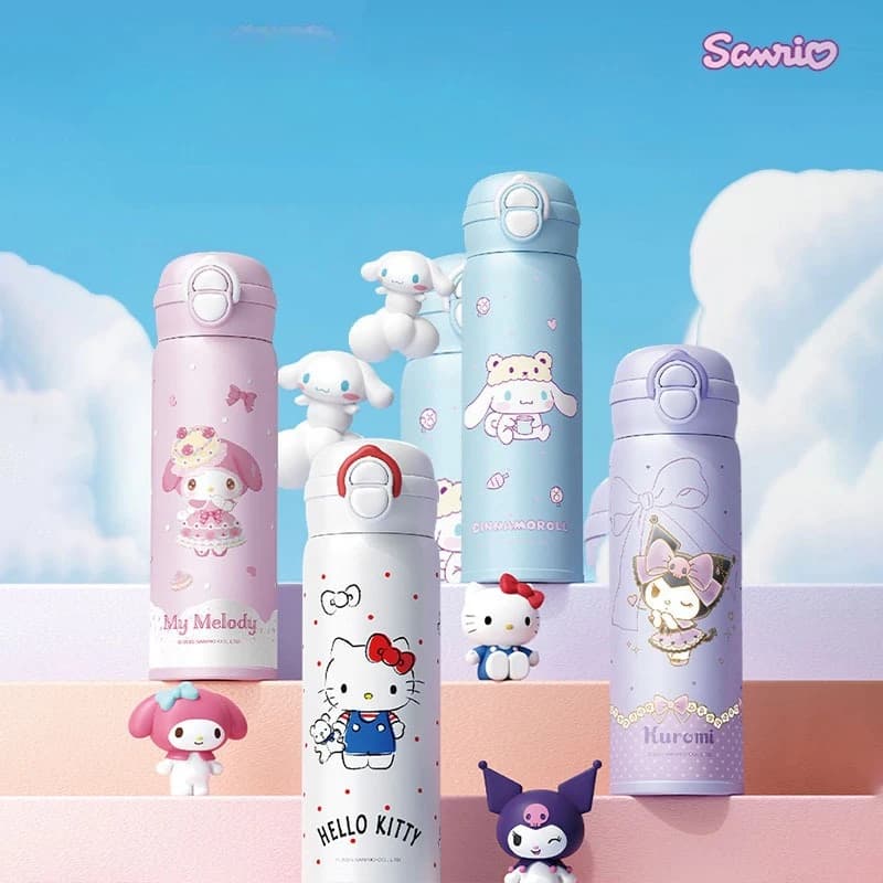 Borraccia termica Sanrio Hello Kitty Kuromi Stitchs SS316, tazza termica isolata, borraccia portatile per bambini, idea regalo.