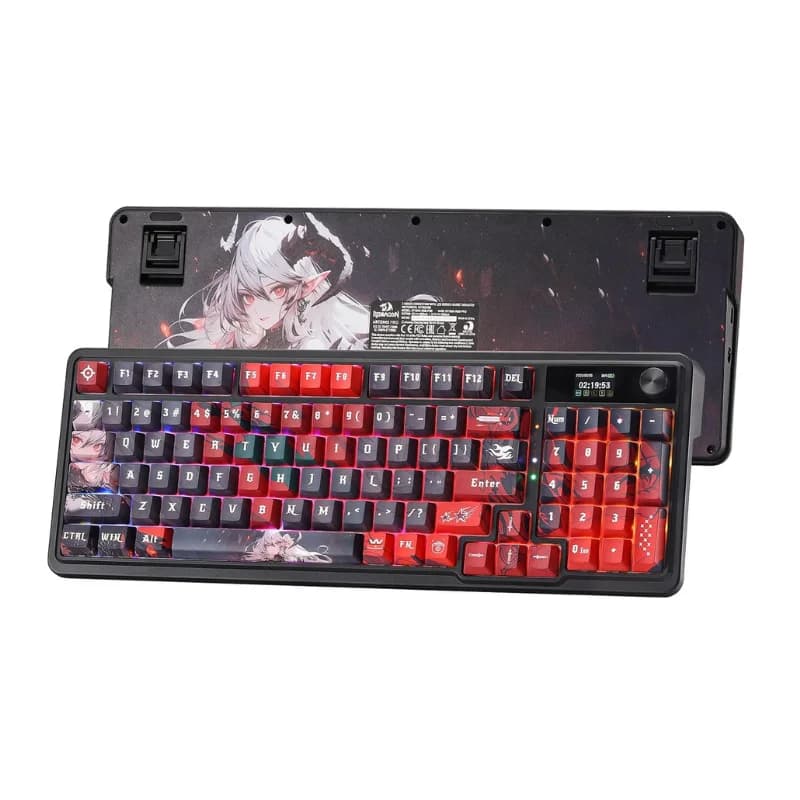 Tastiera da gioco Redragon Wireless Gasket con schermo e manopola, tastiera meccanica a 95 tasti, facile