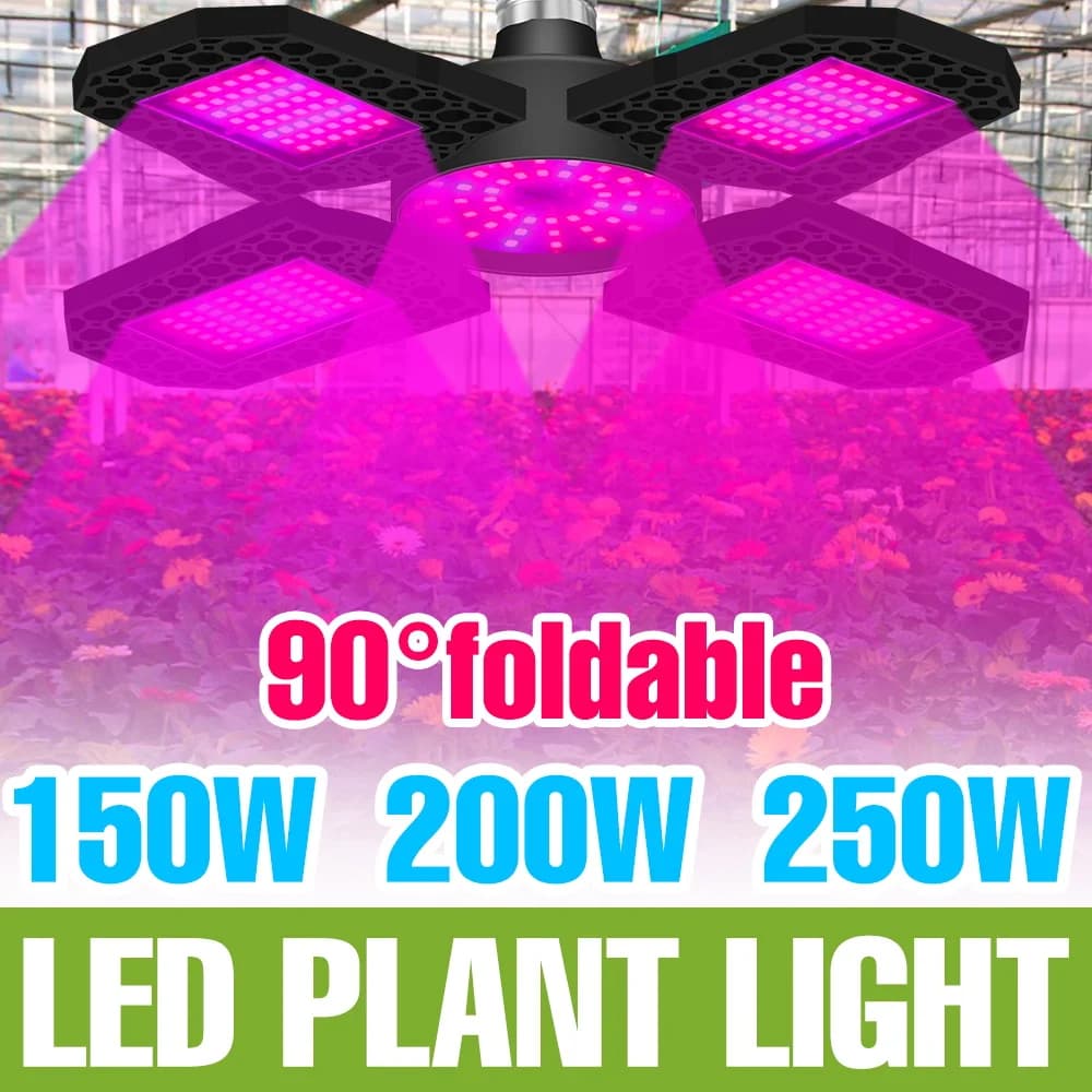 250W LED Full Spectrum Grow Light Bulb E27/E26 Deformable Indoor Plant Cultivation Lamp 220V Flower Seedings Vegs Fill Lighting