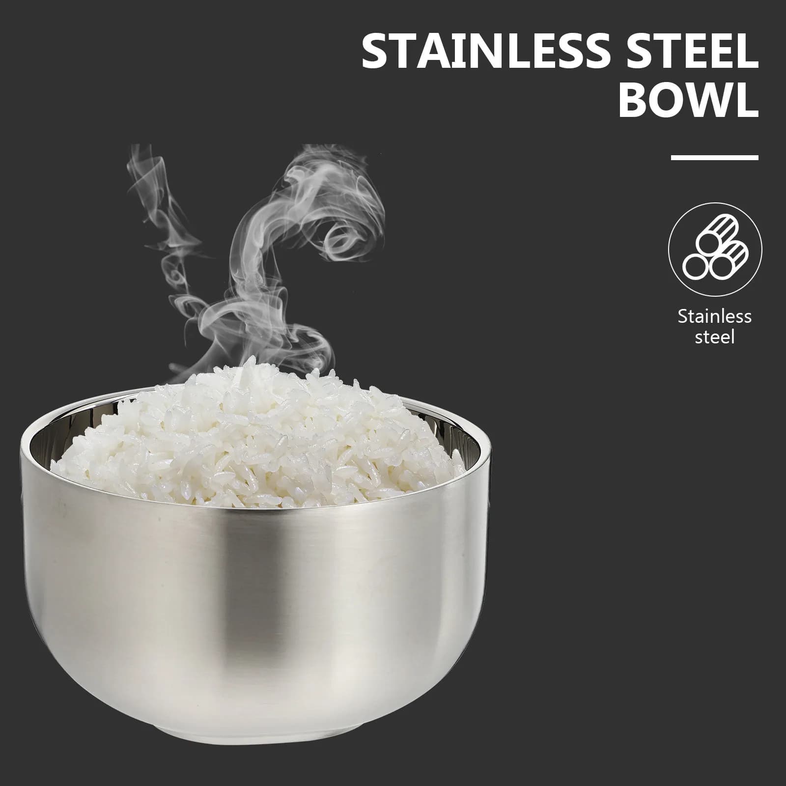Contenitore per Zuppa e Noodle Istantanei in Acciaio Inox Antibatterico a Doppio Strato, 1 Pezzo