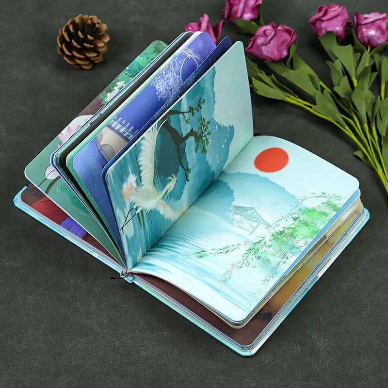 Gusu Ancient Style Journal Color Page Illustration Chinese Style Cute Girlish Diary Vintage Notebook Elegant Charming