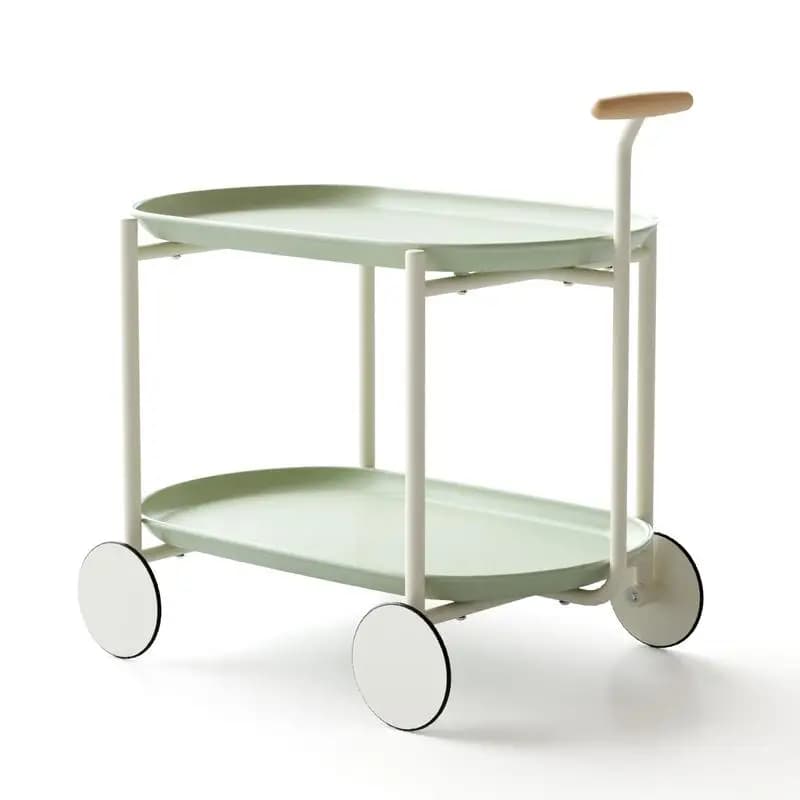 Carrello portaoggetti Green Moon Carrello mobile nordico da cucina Semplice doppio ripiano portaoggetti Organizzatore per divano del soggiorno