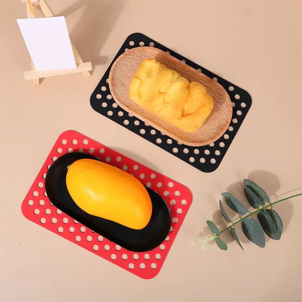 2Pcs Thickened Silicone Air Fryer Liner Steamer Inner Pad Non Stick Baking Mat for Dumplings Buns Dim Sum Meats Vegetables Oven