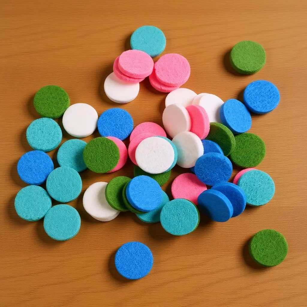 50Pcs Round Fiber Cotton Aromatherapy Pads for 25Mm Locket Necklace Essential Oil Refill Diffuser Pad Car Vent Bracelet Scent