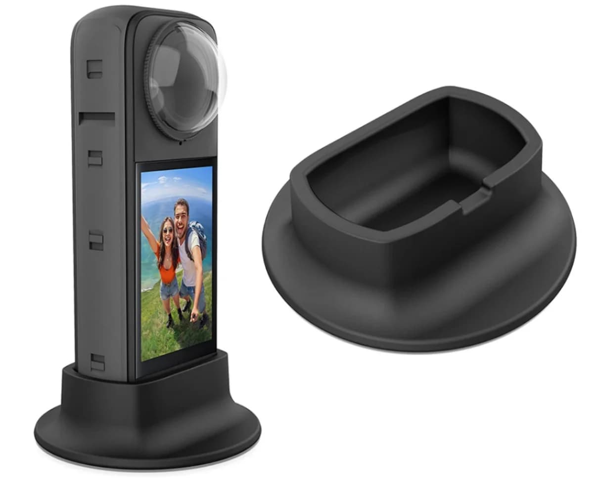 Base da scrivania in silicone per Insta360 X4, supporto protettivo in silicone per accessori fotocamera d'azione Insta 360 X4
