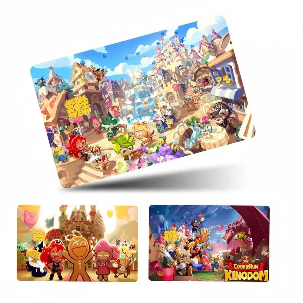 Gioco C-Cookie Run K-ingdom Anmie 4 pezzi 1 set pellicola adesiva copertura della pelle per carta di credito carta di debit carta di credito frontale