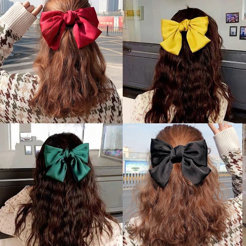 Grande Arco di Chiffon di Seta Cravatte Pinze Coreano Nastro Tornante Accessori Per Capelli Della Ragazza per Le Donne Bowknot Forcelle Nuovo 2022