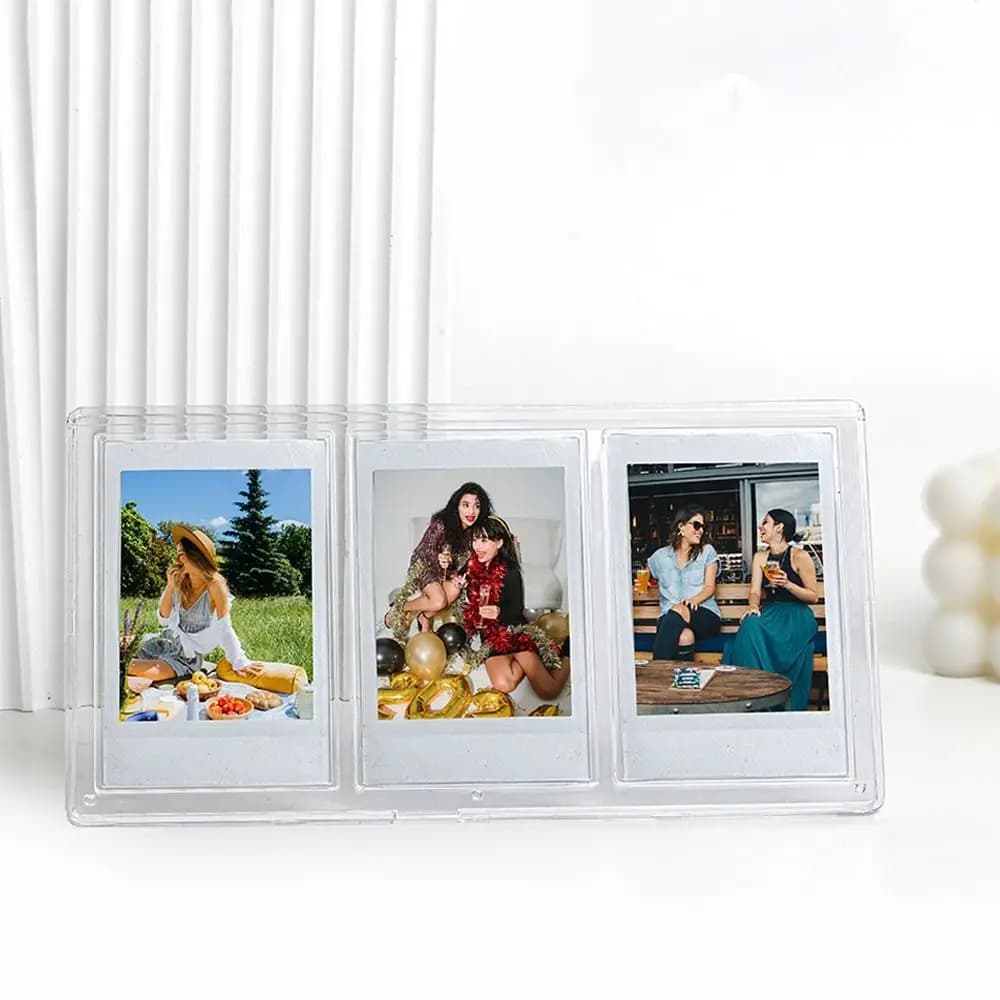 3 Slots Vertical Film Photo Frame Instant Camera Transparent 3 inch Picture Holder Photo Table for Fujifilm