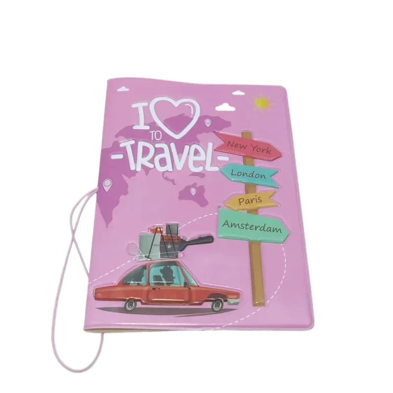 Porta passaporto per cartoni animati Custodia per passaporto con stampa 3D con tasca per slot per carte di credito aziendali ID Blu Rosa Accessori disponibili