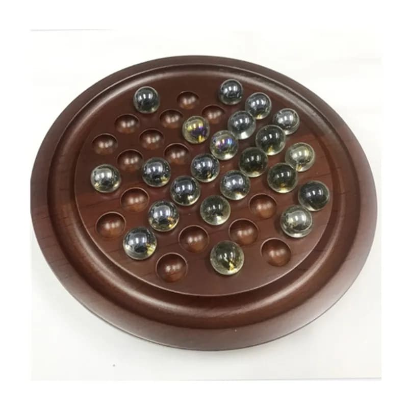 Set di scacchi solitari in legno - Gioco da tavolo puzzle per giocatore singolo con diamante indipendente per l'allenamento del cervello