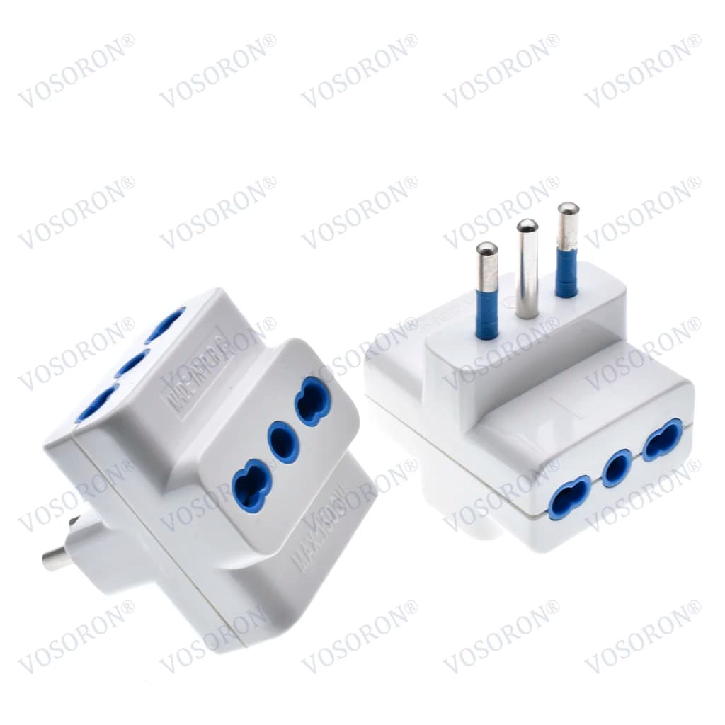 Italy Travel Plug Adapter 3 Ways Socket Multi Port Outlet Italian standard 10A 250V