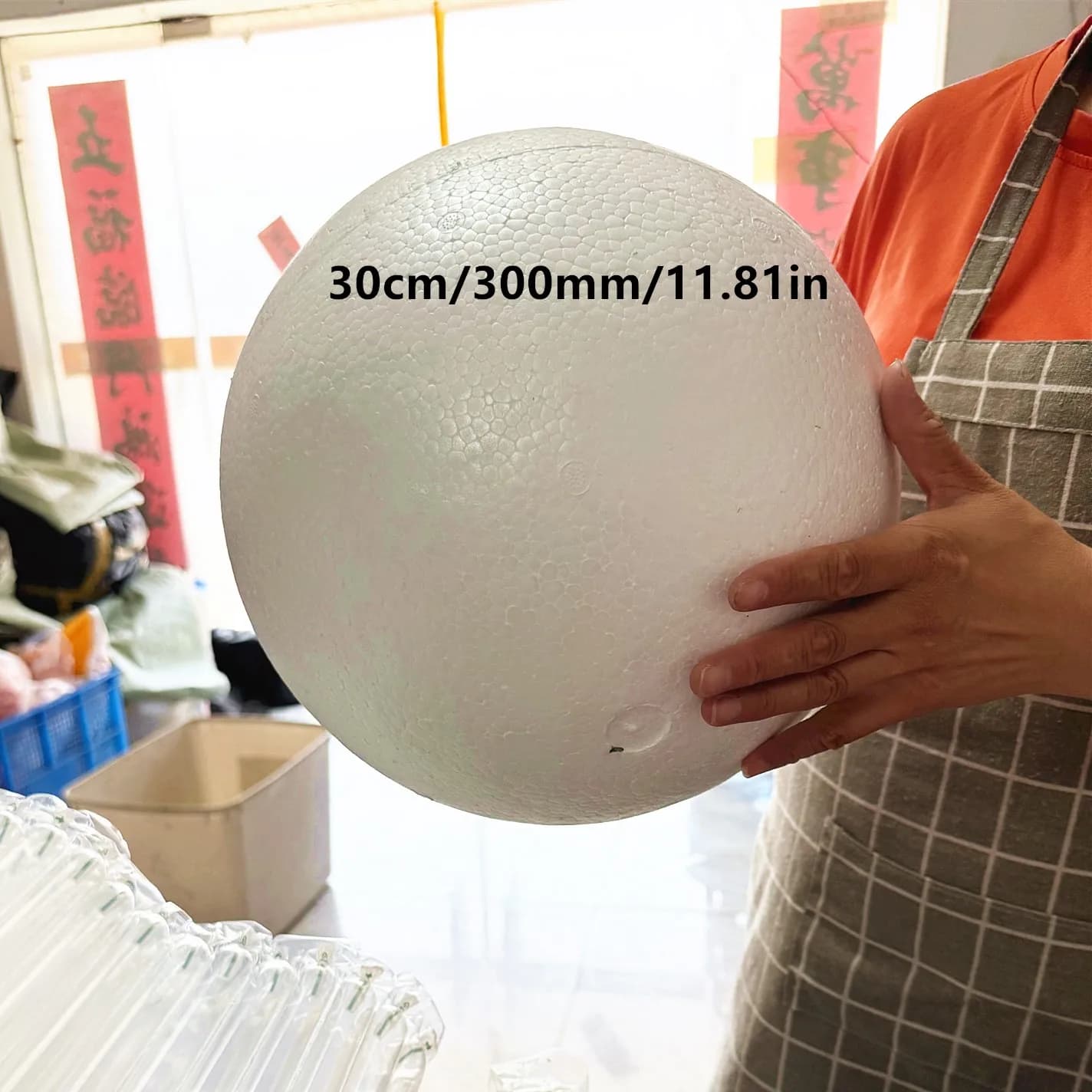 Sfere di schiuma di polistirolo solido rotondo bianco da 30 cm per decorazioni di nozze