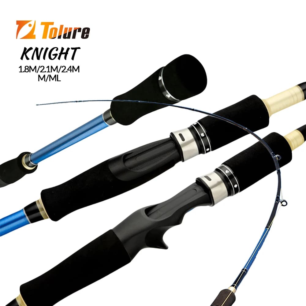 TOLU Knight Doppia Punta 2 Sezioni Canna da Pesca 1.8/2.1/2.4M Spinning/Casting M/ML Peso Esca 5-30g Per la Pesca alla Carpa Spigola
