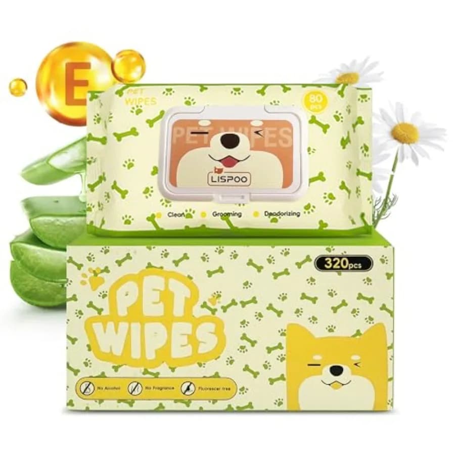 Salviette per Animali Domestici - Pulizia e Cura per Tutti gli Animali Senza Alcool Confezione Portatile Delicate per Viso, Corpo, Zampe e Posteriore - Tessuto Non Tessuto Spesso