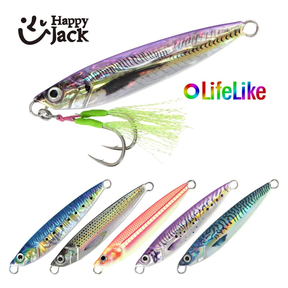 7g14g30g40gmetal jig shore jigging Pesca in mare Jig lento realistico Metallo Jigging Lento Jigging Cucchiaio 3D Stampa Laser Esca artificiale