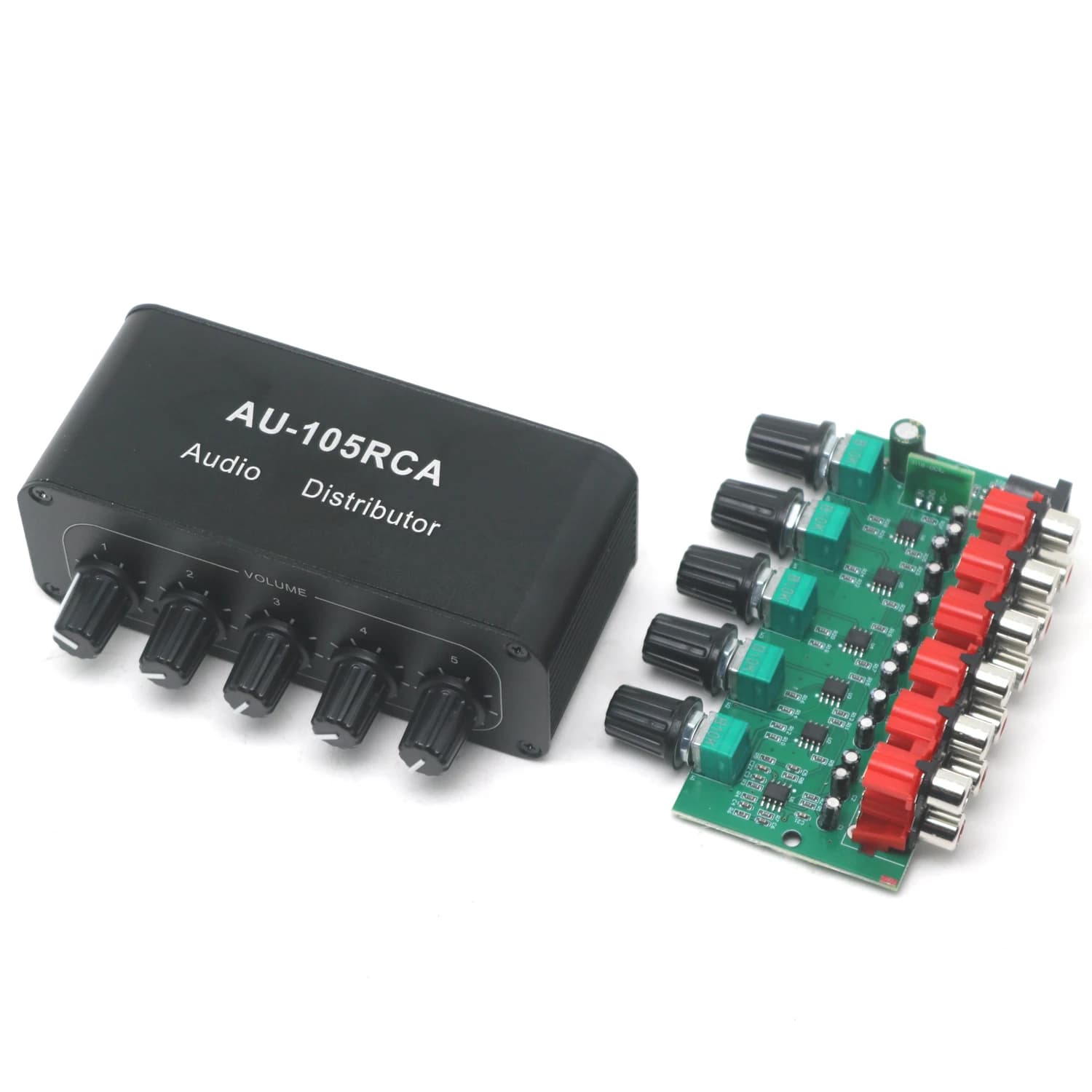 RCA stereo audio dispenser 1 input 5 Goat 6dB audio mixer Splitter RCA NJM4580 OpAmp for 12V DC power amplifier