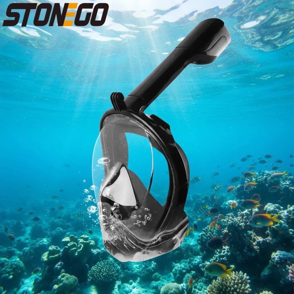 Full Face Snorkeling Mask 180 Degrees Anti-Lost Blowjob Breathing Tube Support for Camera Swimming Safe Diving