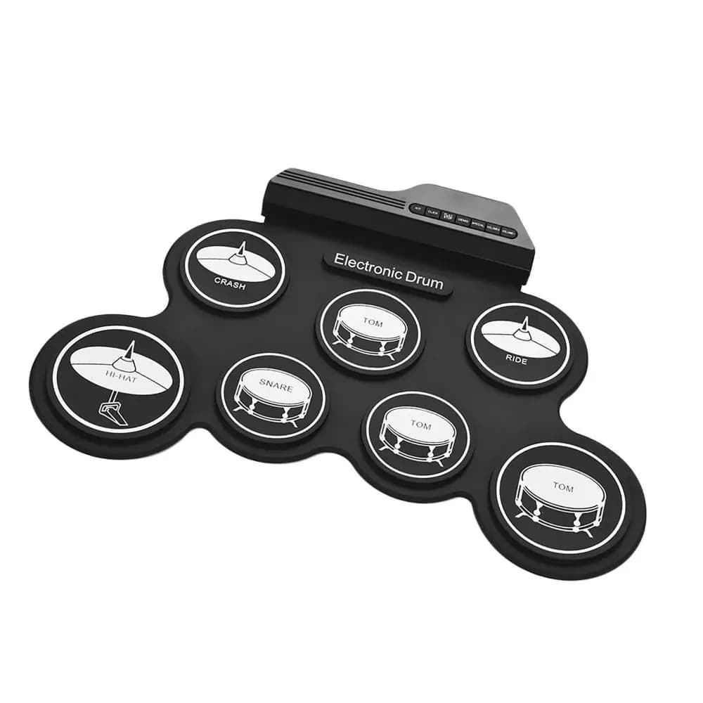 1 Box 7-Pads Electronic Drum Set with Sound Effect Pattern USB Portable Electronic Drum with Sustain Pedal for Beginner