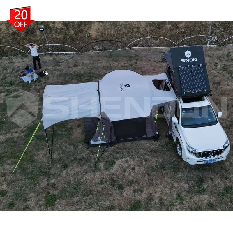Tenda Gonfiabile Quattro Stagioni per Roulotte e Camper, Tenda Laterale in Tela con Sistema ad Aria, Accessorio per Campeggio in Auto