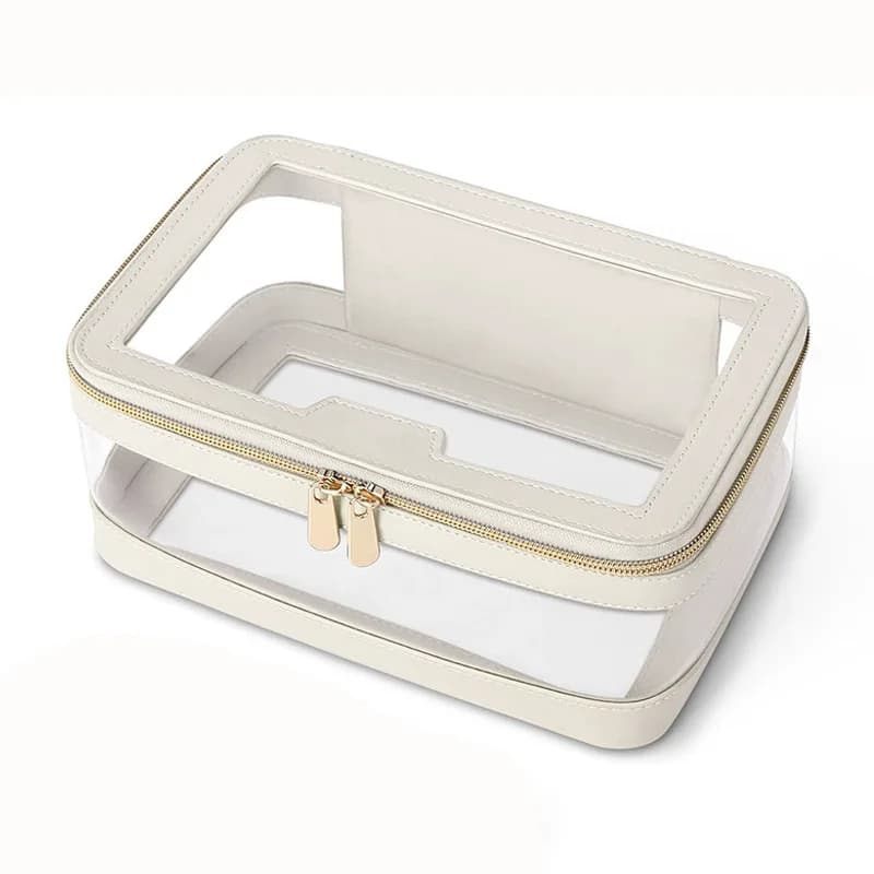 borsa per cosmetici trasparente, alla moda, borsa per il lavaggio da viaggio portatile Borsa per cosmetici in PVC per borsa per il trucco da donna