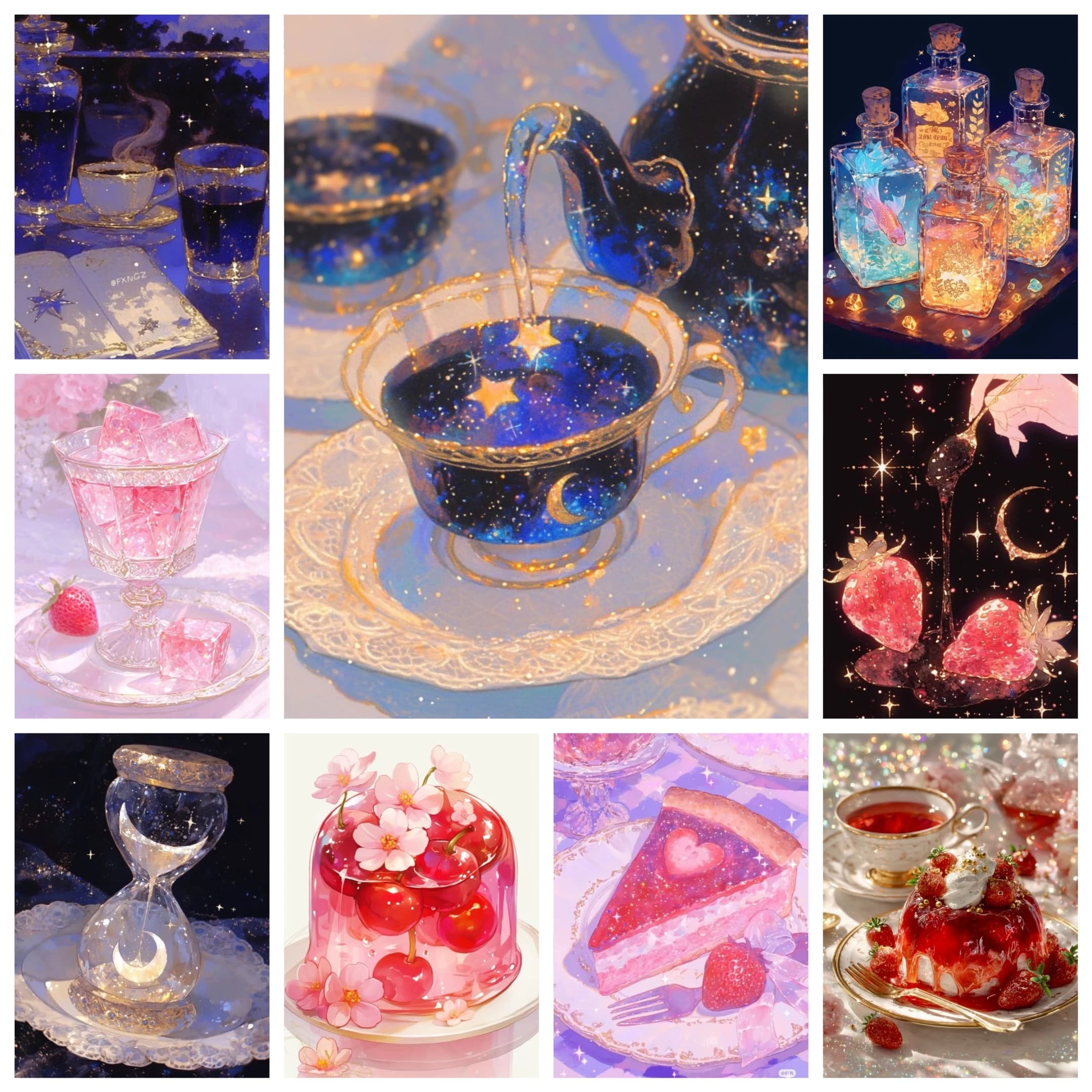 Shiny Full Drill Diamond Painting Kits Junk Food Fruit Bubble Tea Candy Resin Dot Art Mosaic Embroidery Crafts For Home Decor