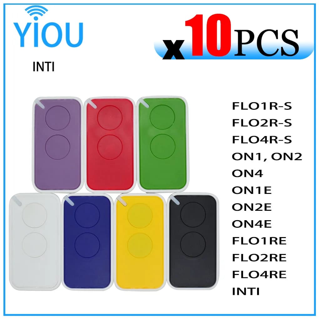 YIOU 10pc for NICE Garage remote control 433,92 MHZ two-channel lamination code compatible with FLORO2RE FLO2RS FLO4RS Shutter Control