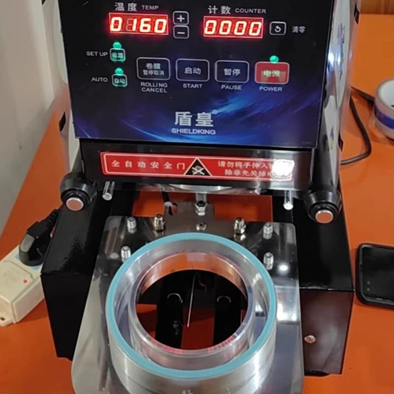 LY Plastic Paper Cup Sealing Machine for Milk Tea Coffee Fruit Juice Hot Drink Heating Sealer 88 90 95mm Caliber Full Automatic