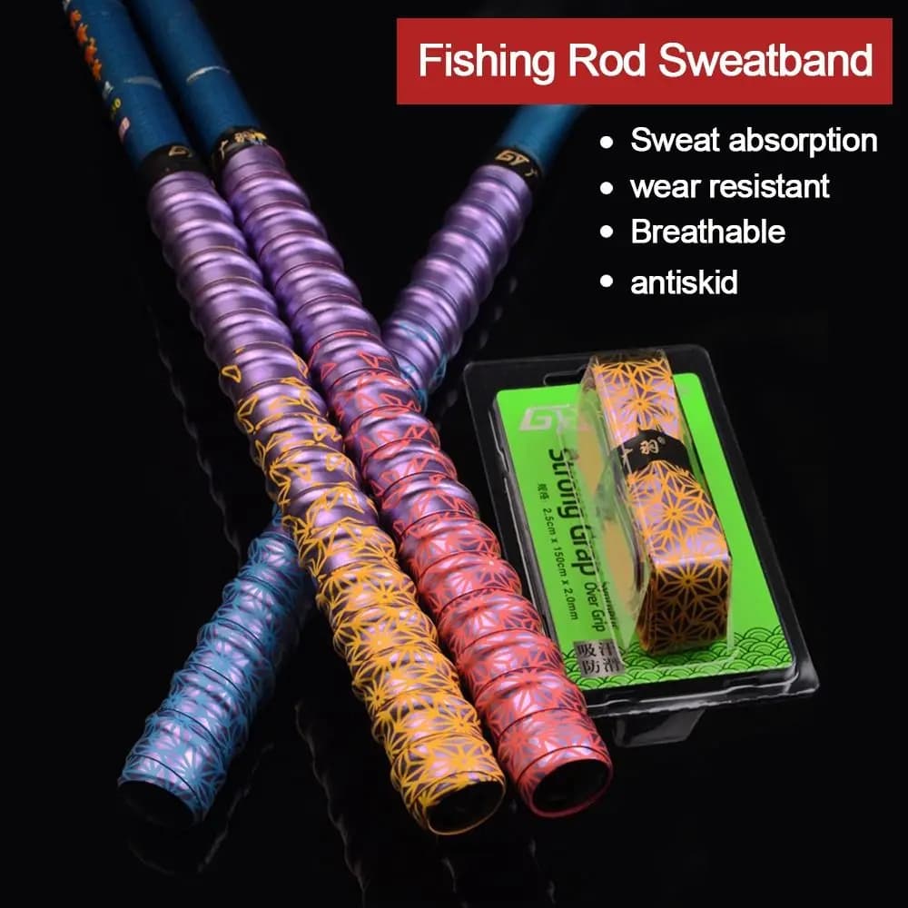 Nastro antiscivolo per canna da pesca sportiva ispessita colorata sfumata Nastro antiscivolo per il sudore Avvolge il nastro adesivo per racchetta da tennis da badminton