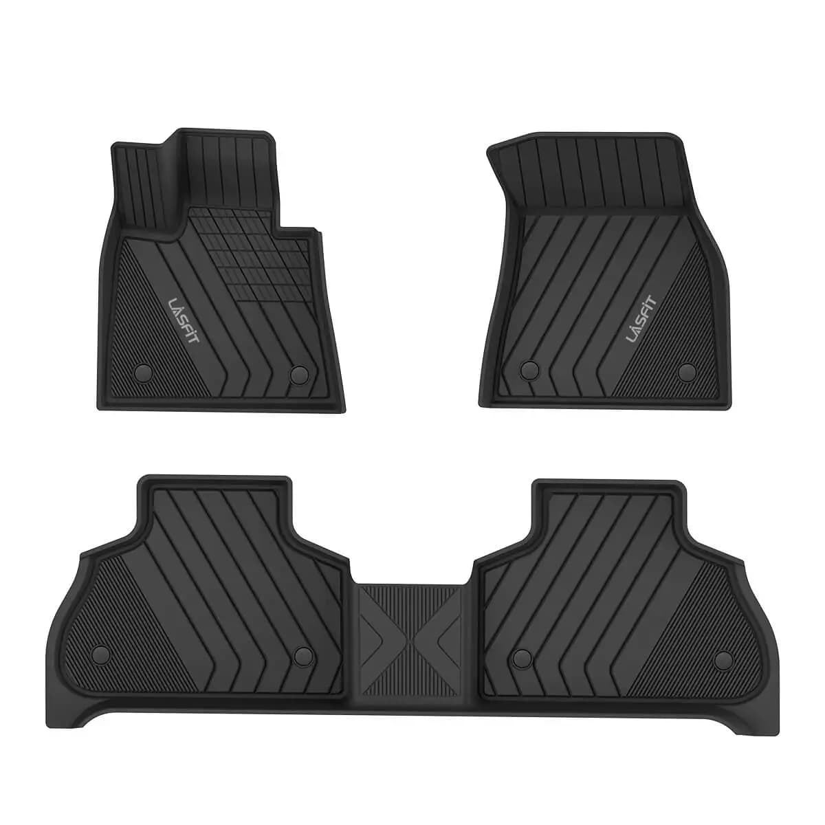 Tappetini LASFIT per BMW X5 2019-2026 5 Posti (Non Adatti per 7 Posti) Fila Anteriore e Posteriore in Materiale TPE Personalizzati Neri