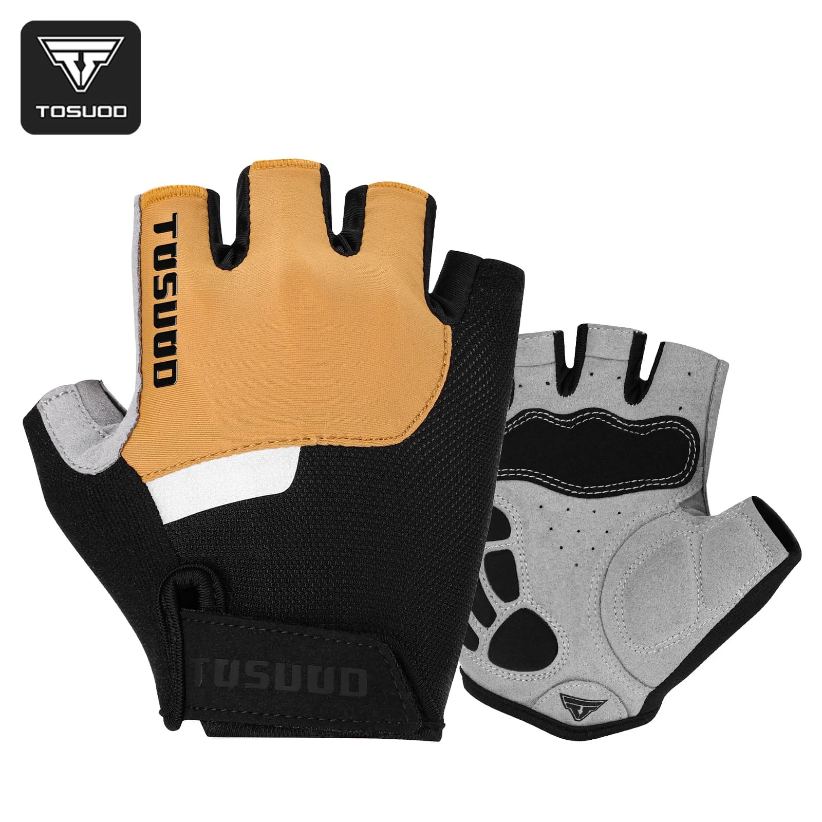 Guanti da Bici TOSUOD Mezze Dita Estivi Traspiranti Antiurto Guanti da Ciclismo MTB Bici da Strada Imbottiti per Fitness