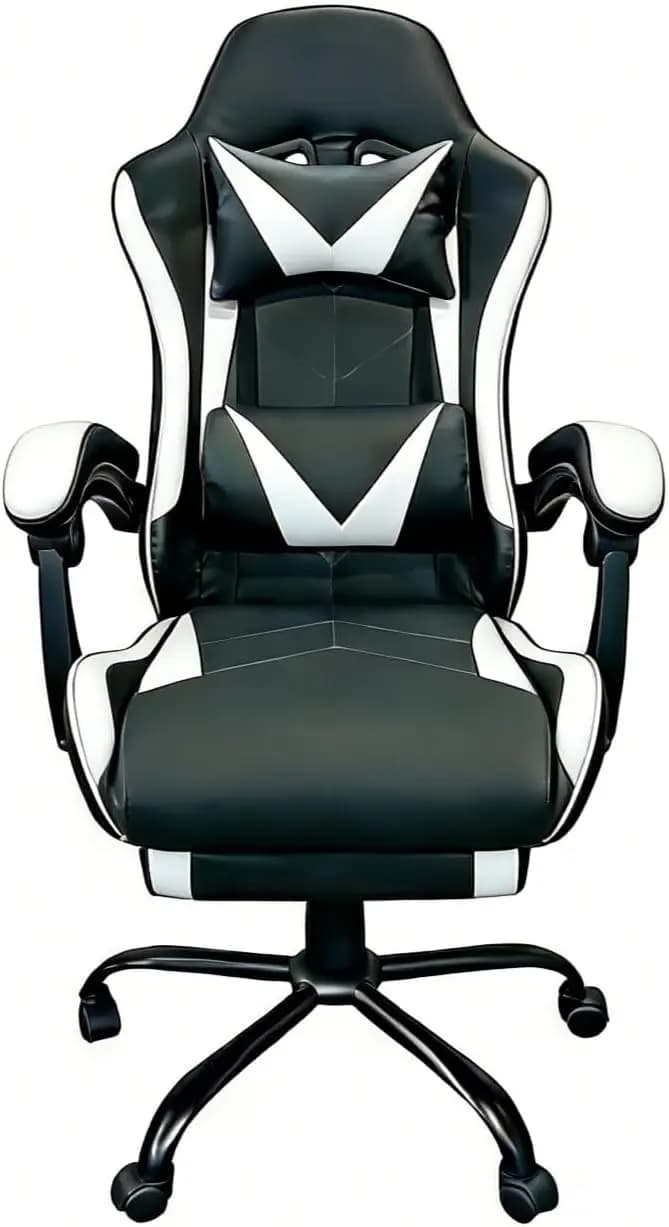 Gaming Chair, Ergonomic Computer Chair with Footrest and Lumbar Support, Height Adjustable Video Game Chair with 360° Swivel Sea