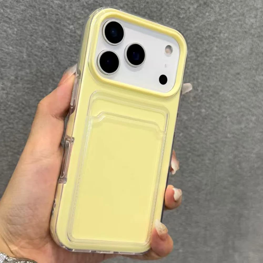 Luxury Candy Card Slot Bag Holder Matte Phone Case For iPhone 17 Pro Max Air 16 15 14 13 12 11 Wallet Shockproof Soft TPU Cover