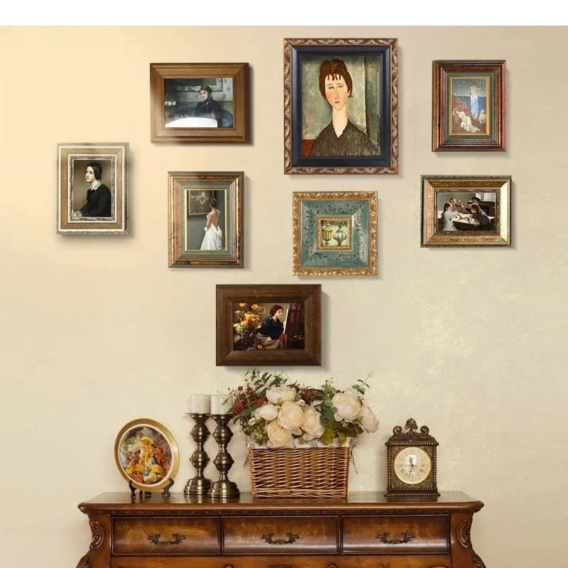 Painting Picture Framed Art Modern Decor Wood Photo Frame Set Wall Hang Frames Living Room Decoration Background Display