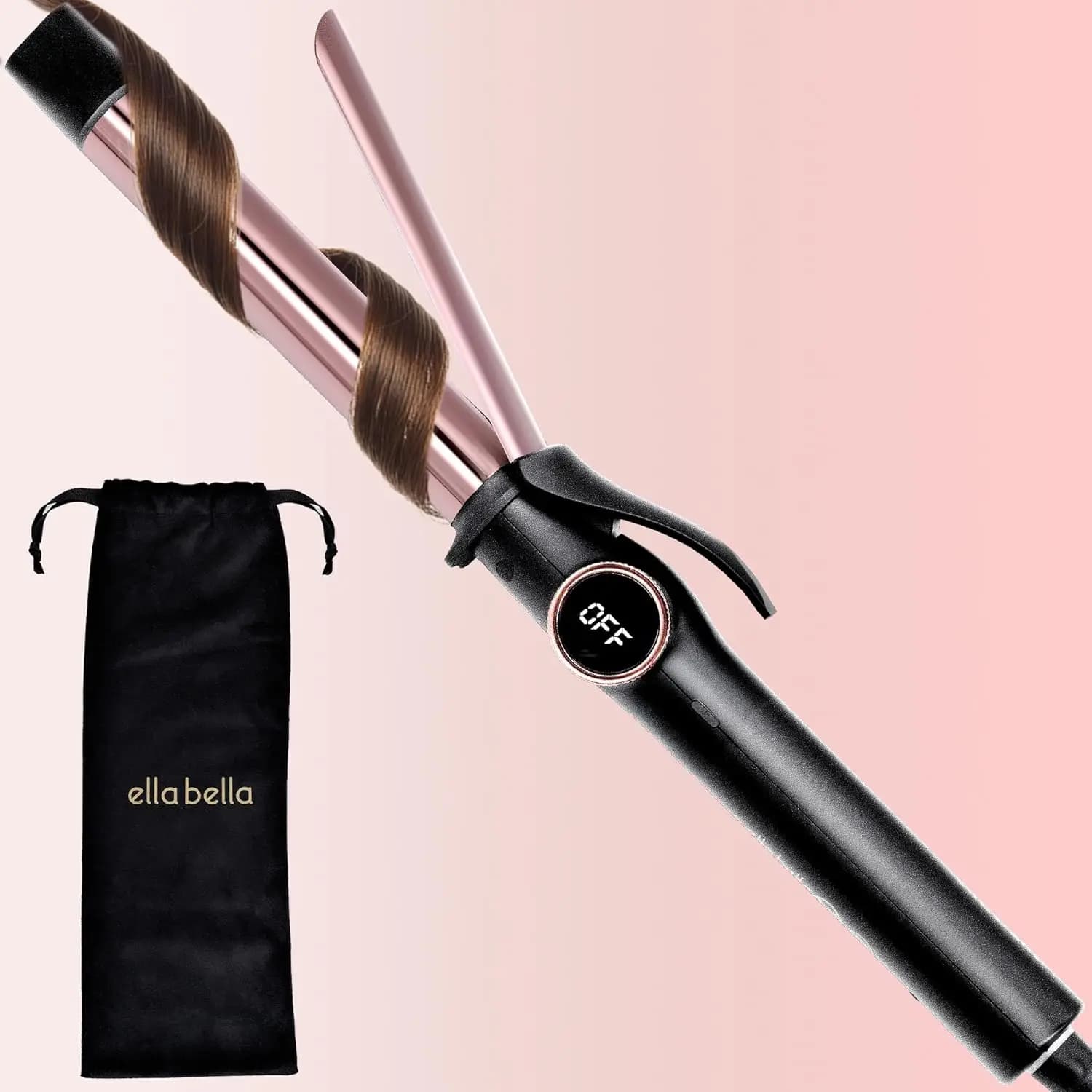 1 inch titanium curling iron with double voltage - Styling quick, long-lasting curls, travel design