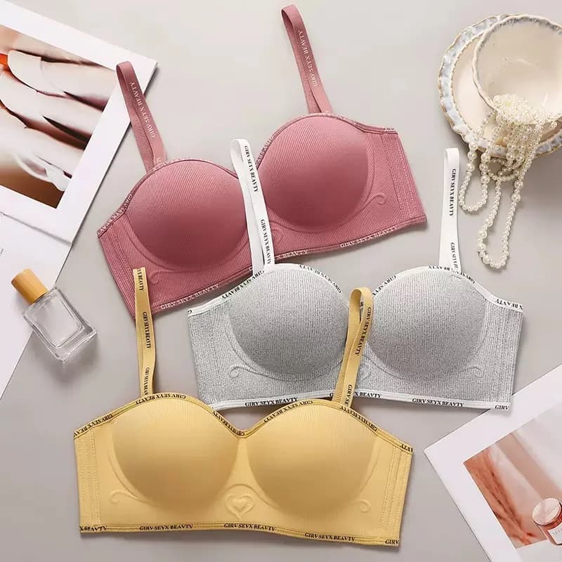 Intimo da donna push up con seno piccolo e coppa spessa senza cuciture, senza fili, reggiseno assorbente del sudore