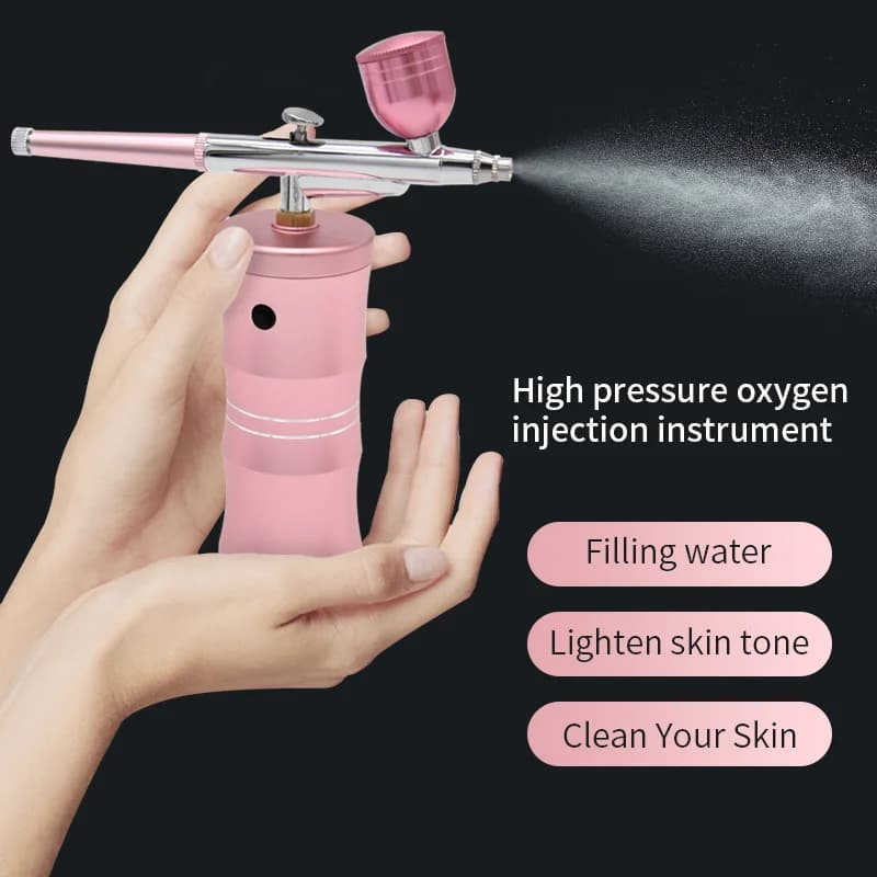 Nano Mist Sprayer Air-Brush Painting Wireless Electric Paint Gun Aerograph Kit with Compressor for Face Beauty Nail Art Tattoo C