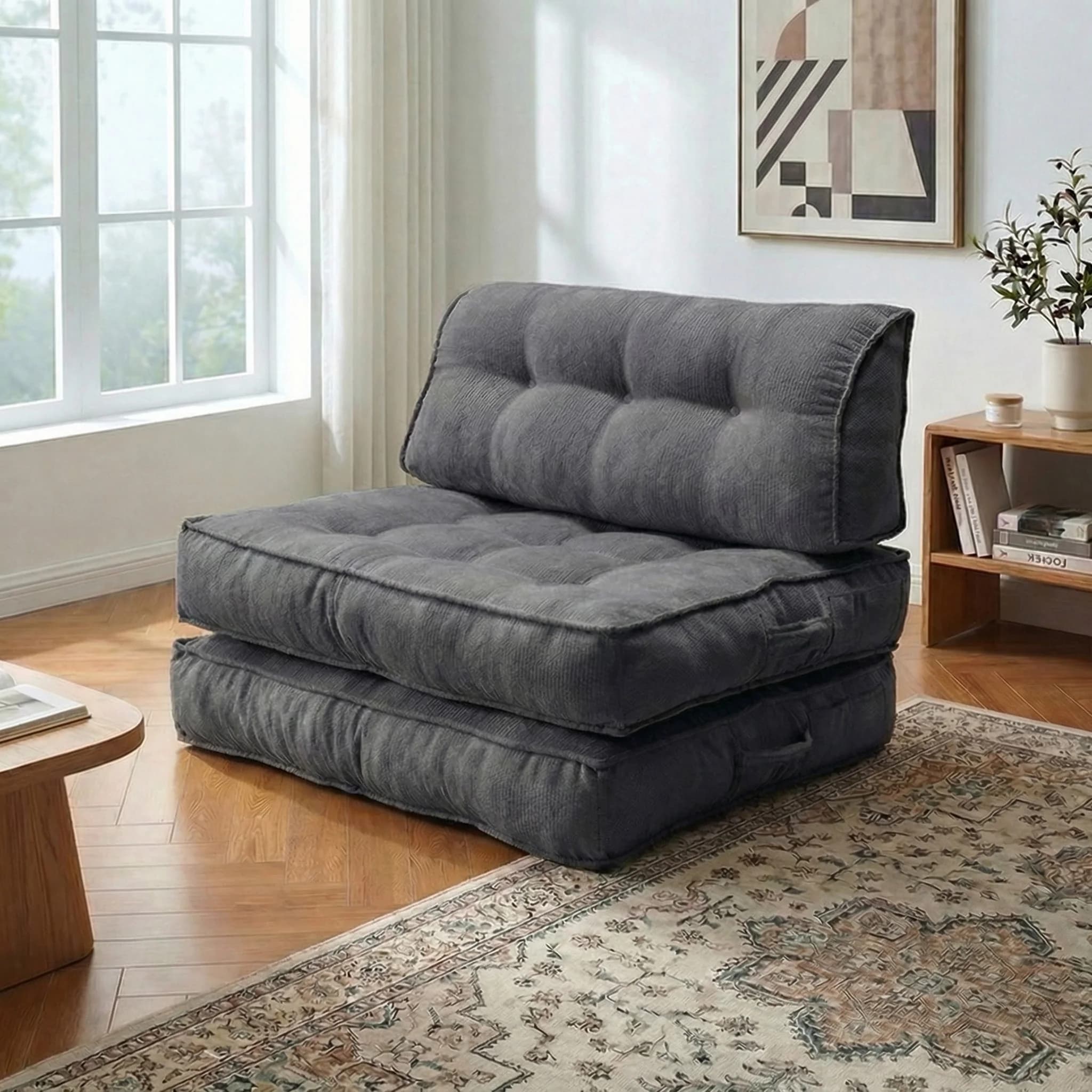 Divano Modulare Mini da 36 Pollici, Convertibile in Divano da Terra, Combinabile Fai-da-Te in 2/3 Posti Ideale per soggiorno, camera da letto e sala giochi